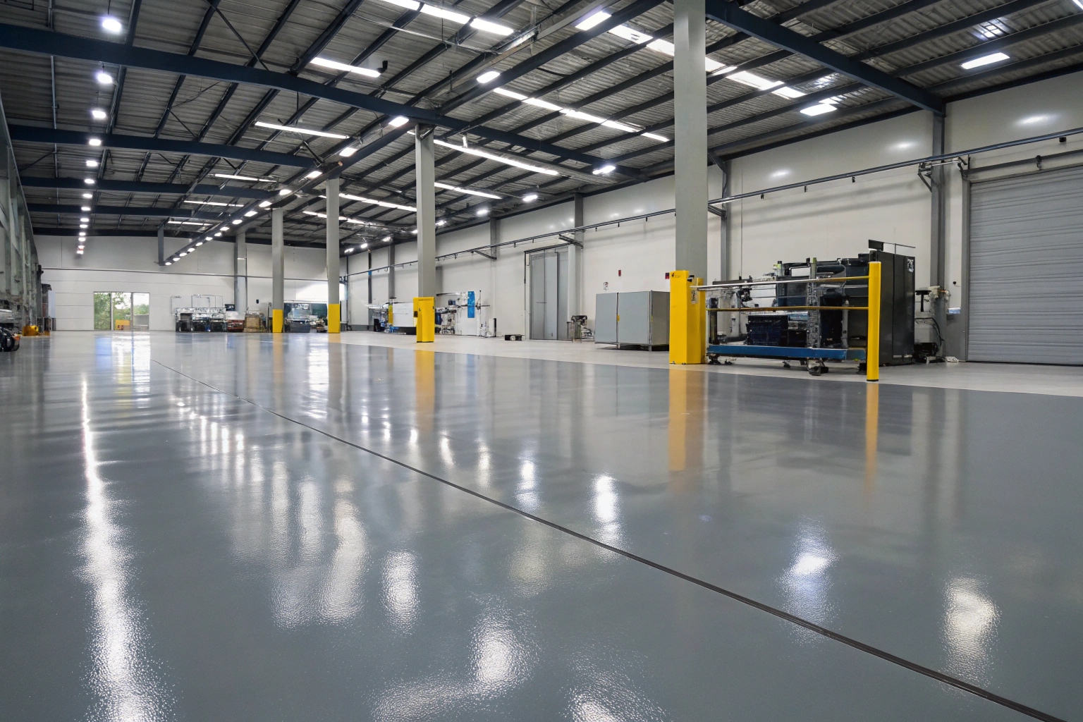 Commercial epoxy floor coating in a Salisbury business premises